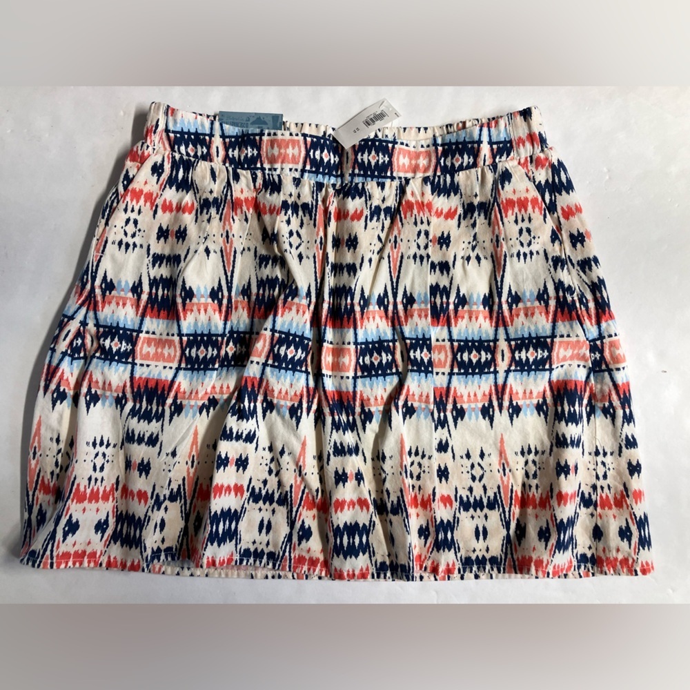 Women’s Aztec Print Mini Skirt, Old Navy, Size XS, Cream/Blue/Orange, NWT